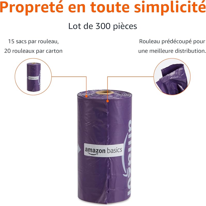 Sacs à déjections canines sans distributeur, 300 pièces, 20 lot de 15, parfum lavande