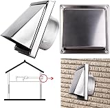 150mm 6 Inch Stainless Steel External Air Vent Wall Vent Gravity Flap view 2