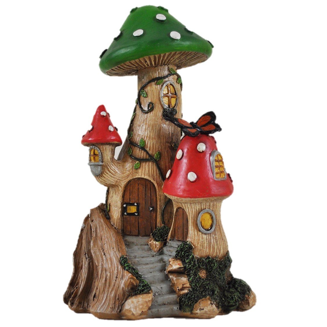 Prezents.com Fairy Garden UK Mushroom Tree House Garden Miniature Home Decor - Fairy Elf Pixie Hobbit Magical Gift Idea - Height: 15cm