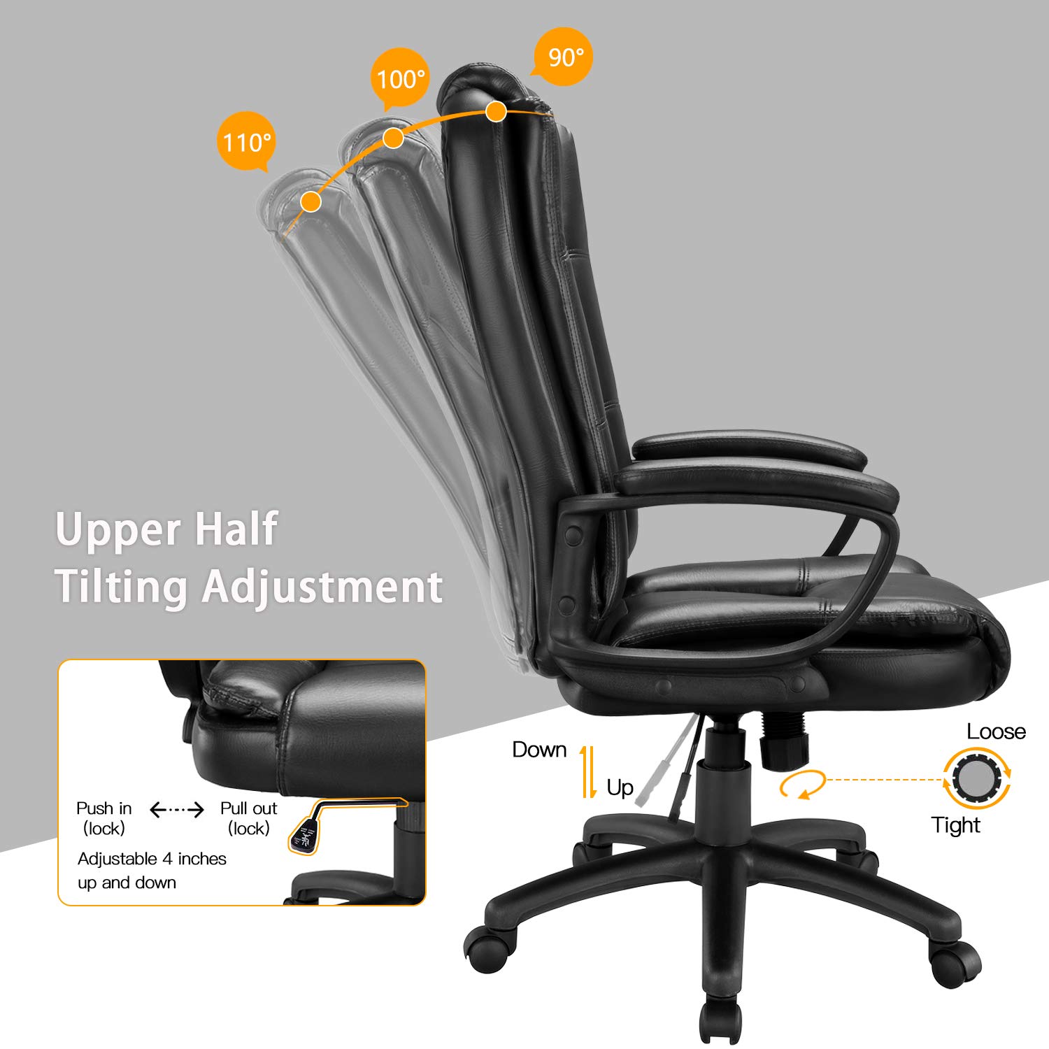 OFIKA Home Office Chair, Ergonomic Desk Chair, Adjustable Task Chair