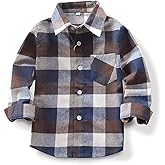 Kids Little Boys Girls Baby Red Plaid Flannel Long Sleeve Button Down Flannel Shirt Plaid Tops Girl Boy Clothes