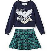 Harry Potter Girls Clothes Gryffindor Hogwarts Hedwig Owl Sweatshirts and Plaid Skirt Clothing Sets Outfits Red for Birthday