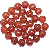 AD Beads Natural Gemstone 10mm Round Loose Beads Big Hole 2mm Sized 30pcs (Red Agate)