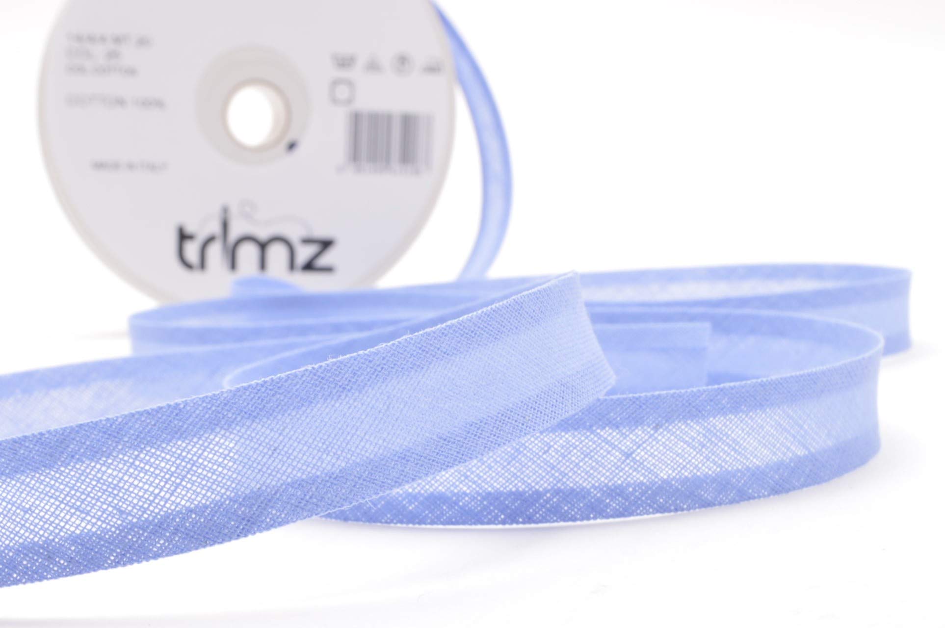 Inastri 14/ 4/ 4 mm Cotton Bias Binding, Blue (Cornflower Blue) 25 â image 1