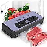 DSkiley Vacuum Sealer Machine for Food Preservation, 80kPa Powerful Suction, Built‑in Cutter & Starter Kit, Dry & Moist Modes, Digital Countdown, Compact Design, Keep Food Fresh 6X Longer