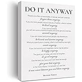 Inspirational Canvas Wall Art Motivational Do It Anyway Quote Canvas Print Positive Canvas Painting Office Home Wall Decor Framed Gift 12x15 Inch
