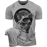 Gymish Lifestyle Skull Plate Gym Shirt, Work Out Deadlift Skull T-Shirt for Men