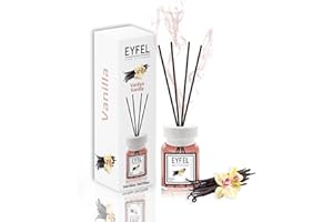 EYFEL EAU DE PARFUM EYFEL Reed Diffuser Set for Home - Vanilla Scent 4.05 fl oz With Sticks for Bathroom