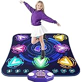 Dance Mat Toys for 3-12 Year Old Girls & Boys, Dance Mats with Light Up 8-Buttons & Wireless Bluetooth, Music Dance Toy with 5 Modes Game, Birthday Xmas Gifts for 3 4 5 6 7 8 9 10+ Year Old Girls Boys