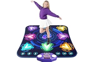 ANNKIE Dance Mat Toys for 3-12 Year Old Girls & Boys, Dance Mats with Light Up 8-Buttons & Wireless Bluetooth, Music Dance Toy with 5 Modes Game, Birthday Xmas Gifts for 3 4 5 6 7 8 9 10+ Year Old Girls Boys