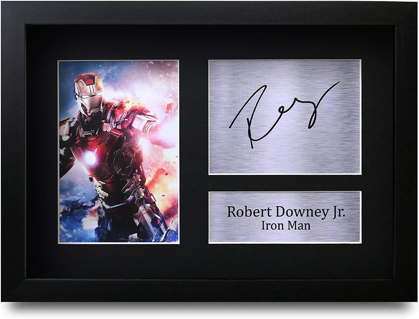 HWC Trading FR Robert Downey Jr Gift Signed FRAMED A4 Printed Autograph Iron Man The Avengers Gifts Print Photo Picture Display
