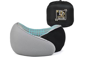 360° Support Memory Foam Travel Neck Support Pillow for Car and Airplane Sleeping; Ergonomic Pillow for Neck Pain Relief and 