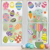 Easter Window Clings for Glass Window - 8 Sheets 140 Pcs Easter Eggs Flowers Window Stickers Decals Decorations Spring Party Supplies Gifts for Kids Home Office Shop School Classroom