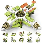 Dollox 10 in 1 Space Toys Rocket Dinosaurs Set for Kid Space Shuttle Planet Toys STEM Space Astronaut Rocket Ship Kit for Boy