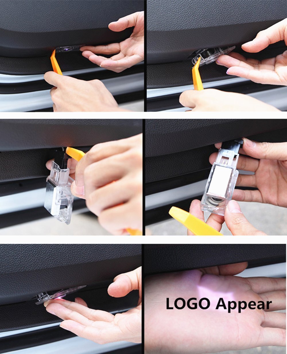 2pcs Car Door Welcome Light HD Led Logo Spotlight for Buick, Ground Ghost Shadow Symbol Emblem Courtesy Step Projector Lights for Buick LaCrosse Envision Allure Enclave Encore 5W