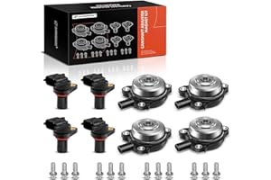 A-Premium 4-PC Camshaft Position Sensor + 4-PC Camshaft Adjuster Magnet Solenoid Kit Compatible with Mercedes-Benz Vehicles - 2006-2015 - C, CLK, CLS, E, G, GL, GLK, ML, R, S, SLK - Intake & Exhaust