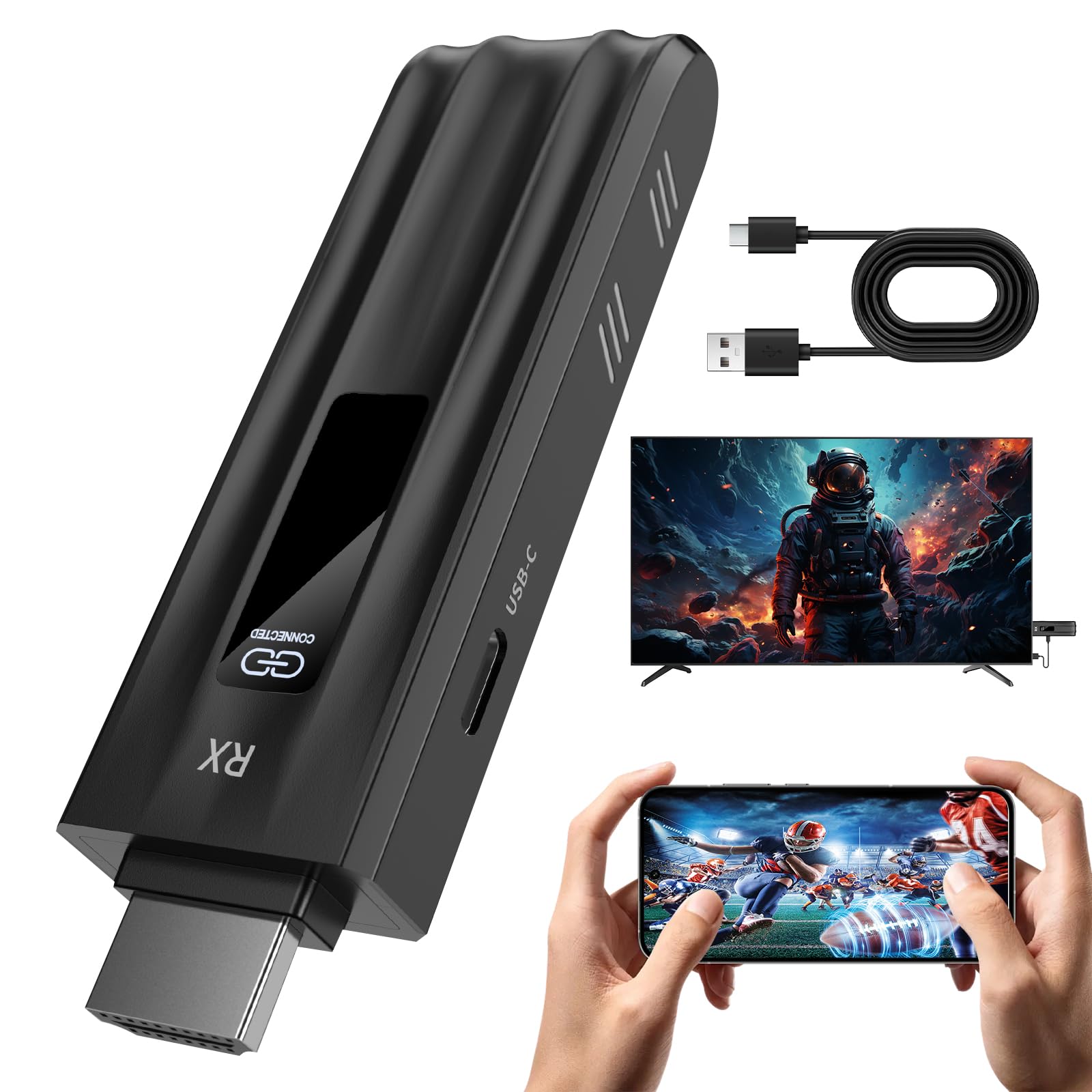 Photo 1 of Beyn 2026 Wireless HDMI Display Dongle Adapter G7,4K Output, HDMI Wireless Extender from Smartphone,Tablet,Laptop to HDTV/Monitor/Projector,Support Airplay DLNA Miracast (Dark Black)