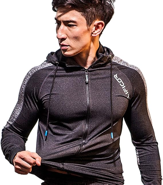 Amazon ノーブランド品 ジャージ メンズ 上下セット パーカー スウェット ジャケット スポーツウェア トレーニング ランニング 吸汗速乾 L ブラック 上下セット 通販