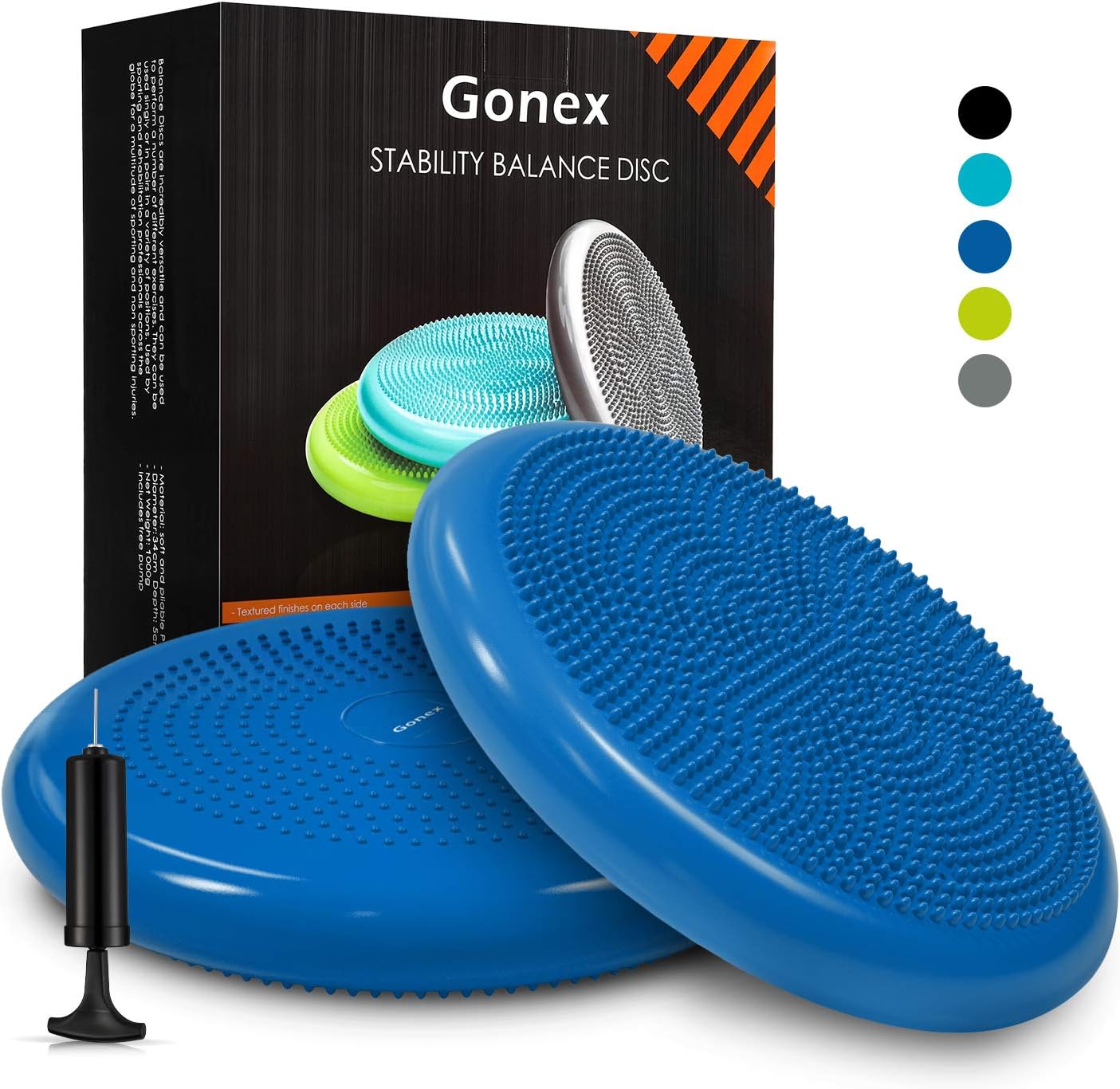Gonex Wiggle Seat, Balance Disc for Sensory Kids Balance Disk for Excise Stability Wobble Cushion for Office Chair Physical Therapy Fidget Seat for Home School Classroom, Pump Included