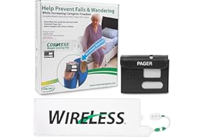 SMART CAREGIVER CORPORATION Smart Caregiver Bed Exit Alarm with Wireless Pager - Early Alert Fall Prevention for Seniors and Elderly - Weight Sensing Bed Pad Alerts Caregiver When They Get Up - USA Company and Customer Service