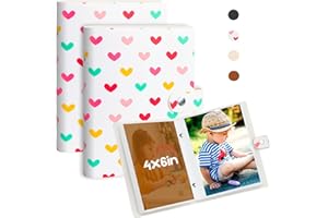 2 Pack Small Photo Album 4x6 Pictures, Leather Cover Albums, Mini Album Book for 52 Photos Inserted From The Top, Kids 4 x 6 