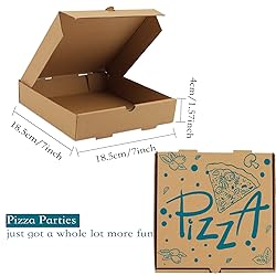 15 Pcs Pizza Boxes, 7.3 x 7.3 x 1.6" Kraft
