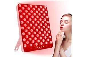 SUXIO Red Light Therapy Lamp - 165 LED Red Light Therapy Panel for Face & Body, Portable Deep 660nm - 850nm Near Infrared Light Therapy Device with Eye-Patch, Pink