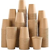SIUQ 400 Pack 3 oz Kraft Paper Cups, Disposable Bathroom Cups, Mini Mouthwash Cups, Hot/Cold Beverage Drinking Cup for Gargle Espresso Juice Medicine (Brown)