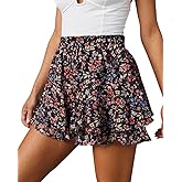 NILOINE Shorts for Women Flowy Casual Chiffon Skorts Boho Ruffle Mini Skirts Running Tennis 2025 Trendy Shorts
