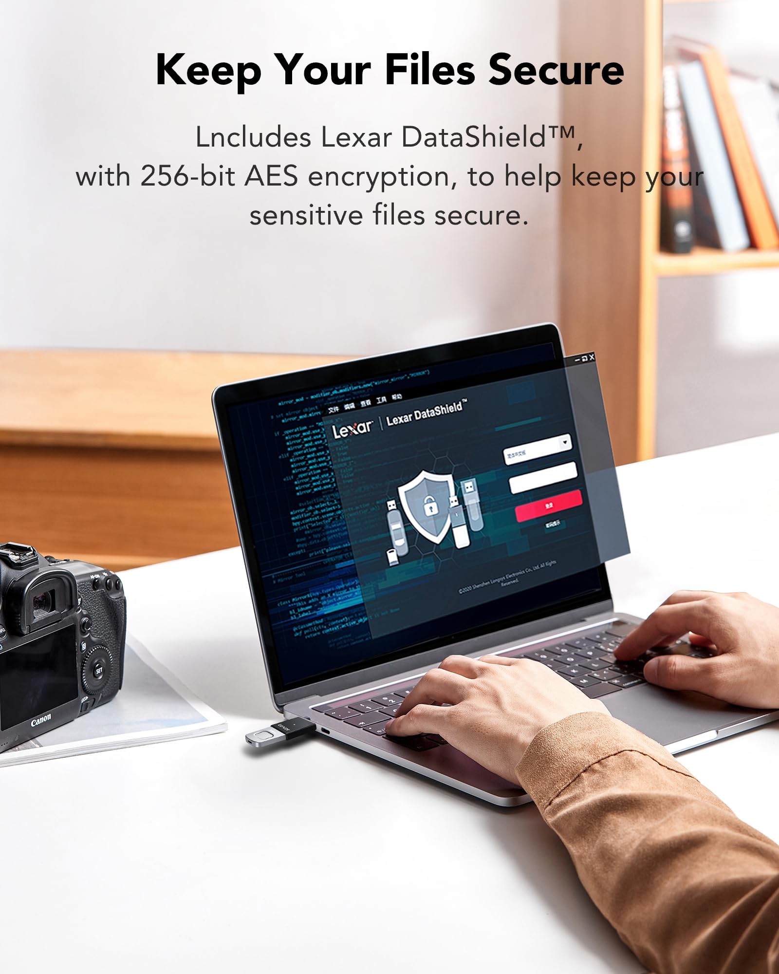 Lexar 128GB JumpDrive Fingerprint F35 PRO USB 3.2 Gen 1 Flash Drive, Up to 400/300 MB/s Read/Write, Storage Expansion and Backup, 256-bit AES & Fingerprint Encryption (LJDF35P128G-RNBNG)