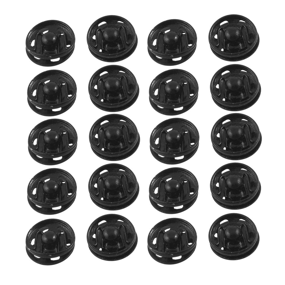 sourcingmap Clothes Sewing 15mm Press Studs Snaps Fasteners Buttons Black 20 Pcs