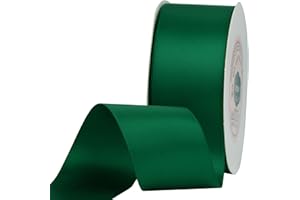 VATIN 1-1/2" Wide Double Faced Polyester Forest Green Satin Ribbon Continuous Ribbon- 25 Yard, Perfect for Wedding, Gift Wrapping, Bow Making & Other Projects