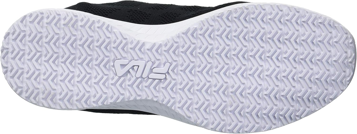  | Fila Women's Memory Techknit Sneakers Slip Resistant Work Shoes Black/White | Shoes