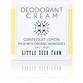 Little Seed Farm All Natural Deodorant Cream - Grapefruit Lemon - Aluminum Free Deodorant for Women or Men, Net Wt. 2.4oz | 68g