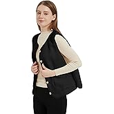 Lingjiazi Womens Fall Winter Fleece Sherpa Lightweight Vest Cozy Sleeveless Button Down Fuzzy Outwear Vests with Pockets