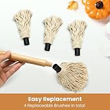 GEEKHOM 18" Grill Basting Mop Brush Long Wood Handle BBQ Sauce Mop w/ view 3