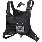koculemi Outdoor Sports Chest Bag for Men, Chest Vest Holster Fits Most Pistols, EDC Travel Chest Pack for Running, Hiking