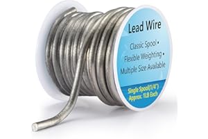 Lead Wire Solid Core Roll 1 Lb Spool — Soft High Density Lead Line for Fishing Sinkers, Drift & Dragging Weights, Fly Tying C