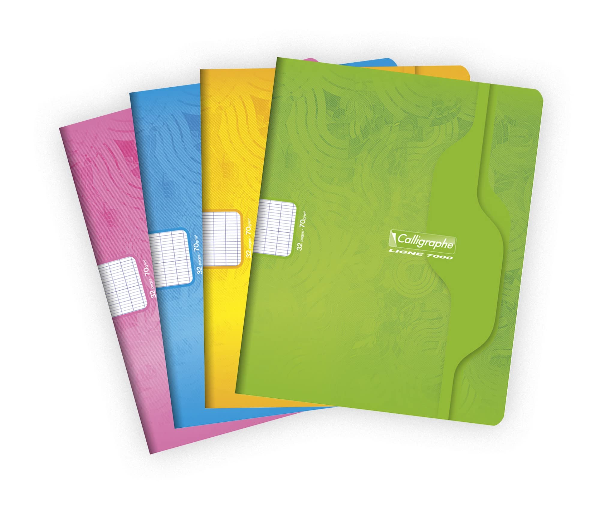 Calligraphe 7002C A Set of 25 Stapled Notebooks (a Clairefontaine Brand) - 17x22 cm - 32 Seyes Ruled Pages - 70 g Paper - Offset Card Cover - Random Colours