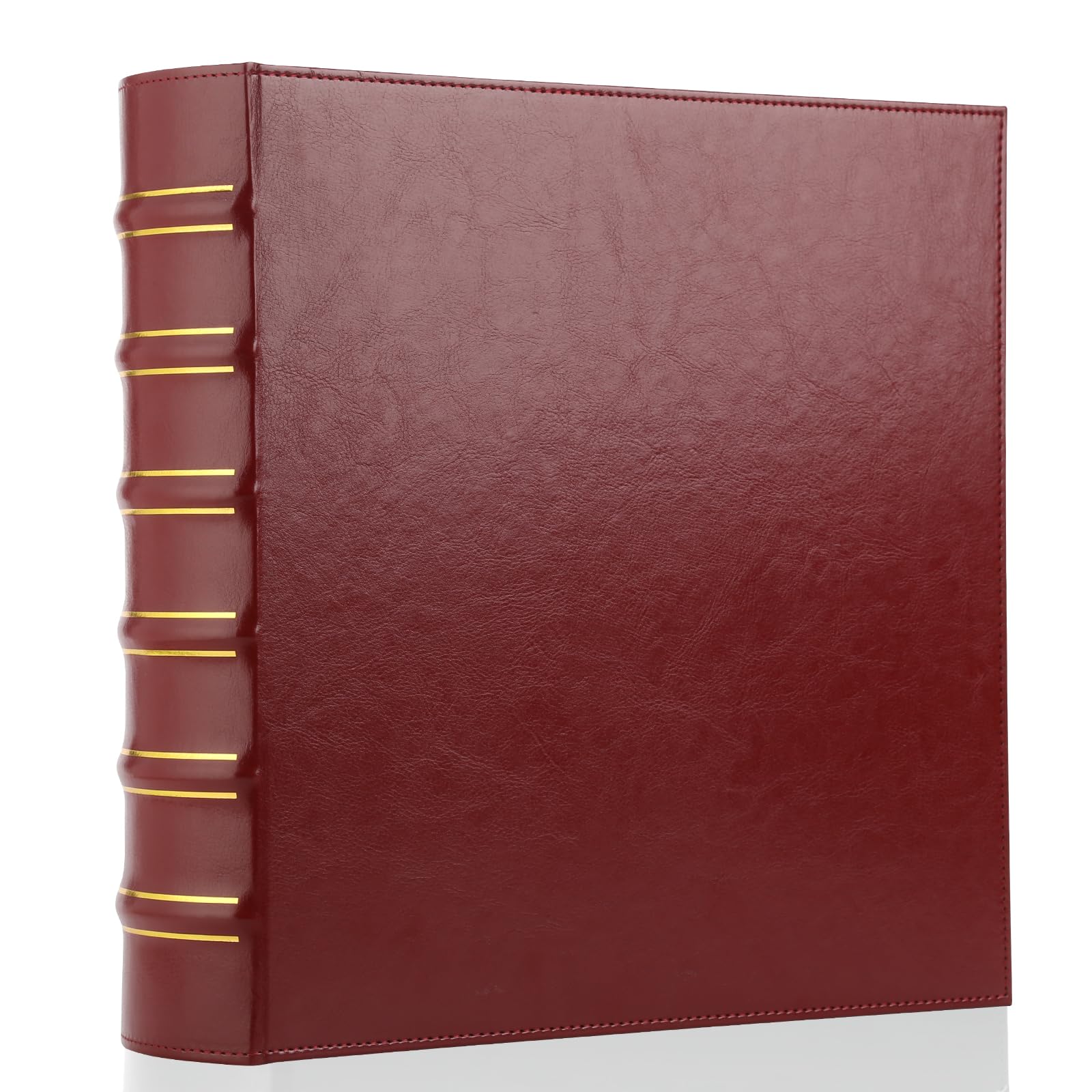 Photo 1 of LETVPVOW Vintage Hardback 3 Ring Binder 2 Inch, Professional Leather Binder 3 Ring, Three Ring Binders Fits 8.5" x 11", D Ring Binders for Photo Album, Home, School and Office Supplies- Dark Red