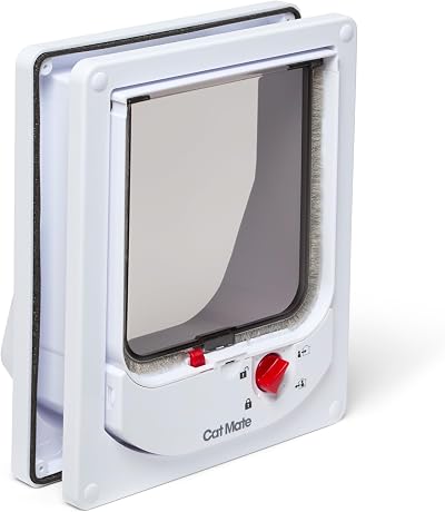 Pet Mate Cat Mate 4-Way Locking Electromagnetic Cat Flap 254 White