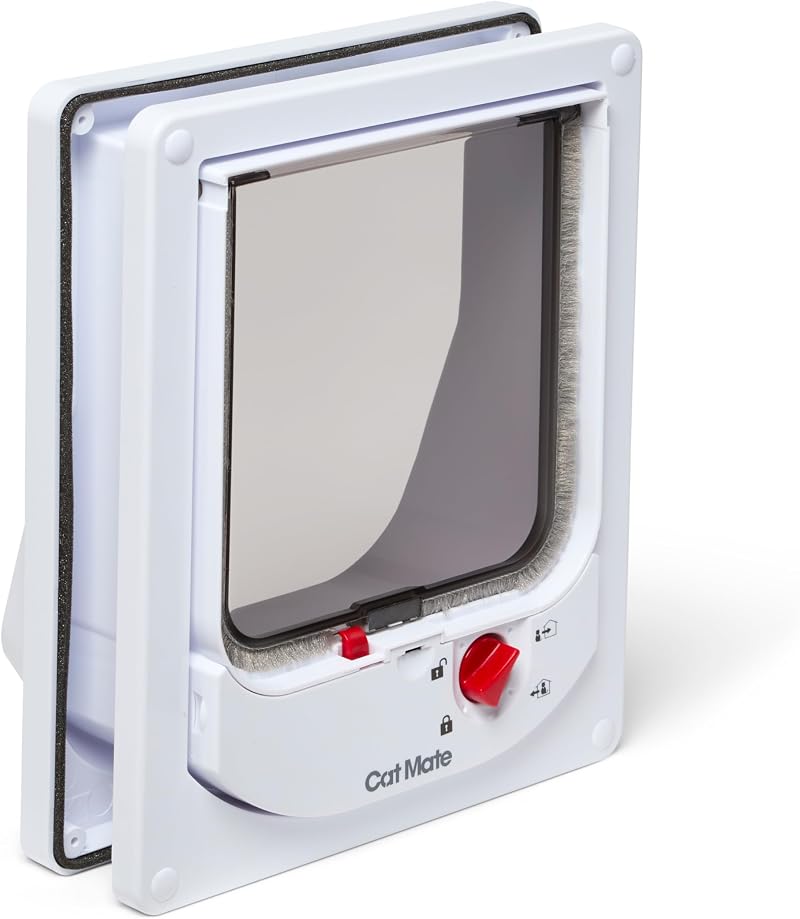 Pet Mate Cat Mate 4-Way Locking Electromagnetic Cat Flap 254 White