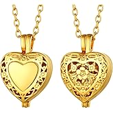 FindChic Customized Heart Shaped Urn Necklaces for Ashes with Custom Picture/Birthstone Stainless Steel/18K Gold Plated Claddagh/Angel Wing Pendant Waterproof Keepsake Cremation Jewelry, with Gift Box