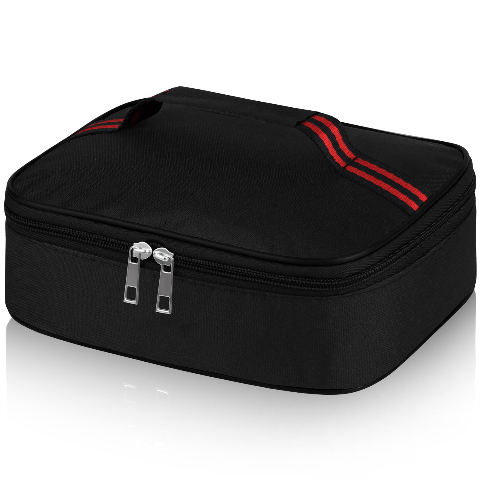 lohey Insulated Lunch Bag for Men Women Kids, Small Lunch Box Adults Cool Bag with Handle, Portable Thermal Cooler Box Bag for Work, School, Picnic Outdoor (Black)