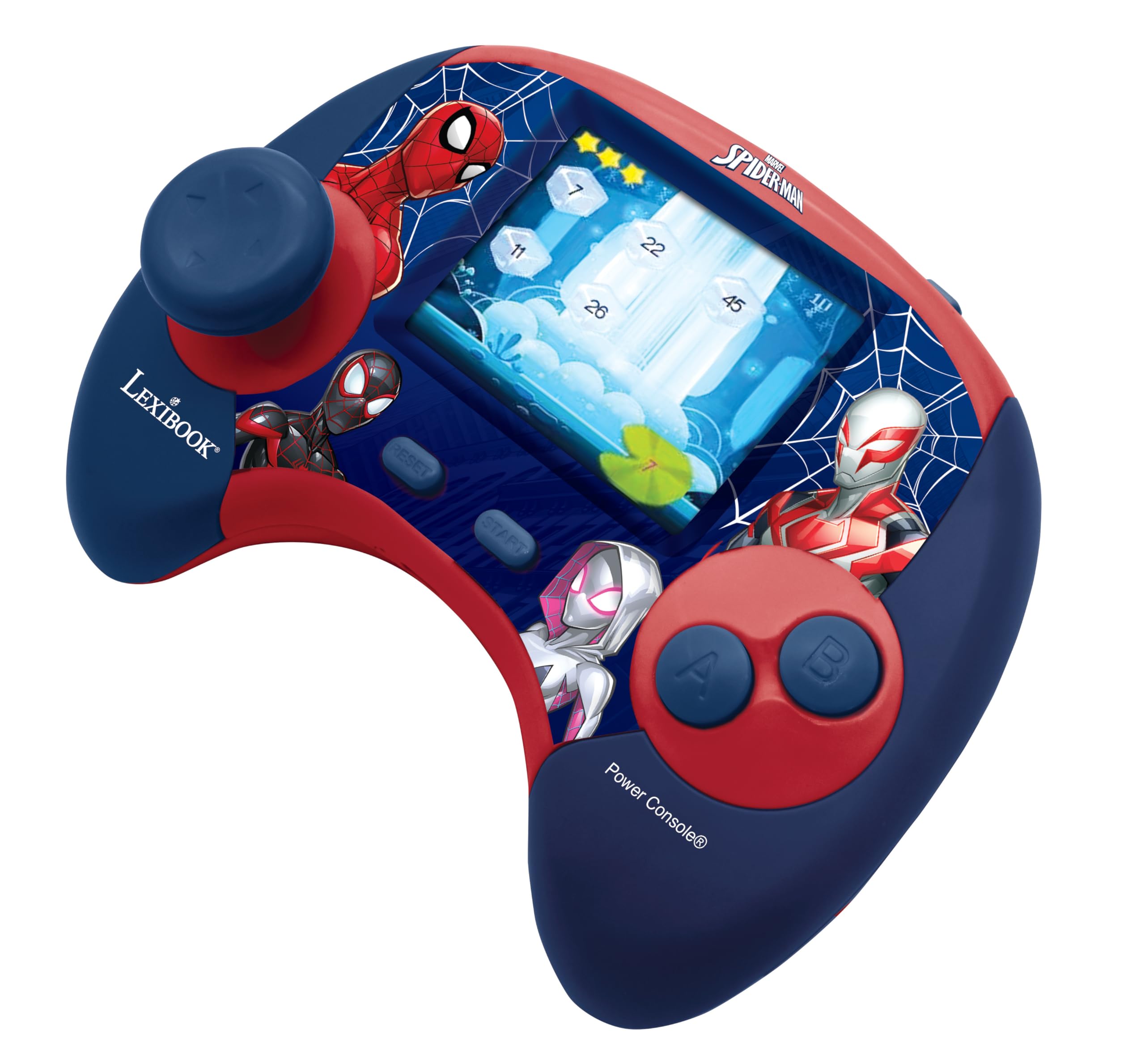 LEXiBOOK - Spiderman - Power Console®, Bilingual Spanish/English Educational Game Console with 100 Activities, JCG100SPi2