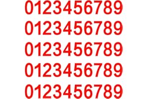 SIXQJZML 5 Sets 3 inch Mailbox Numbers Sticker 0-9 Decal Die Cut Classic Style Vinyl Waterproof Number Self Adhesive for Signs, Door, Cars, Trucks, Home, Address Number (Red)