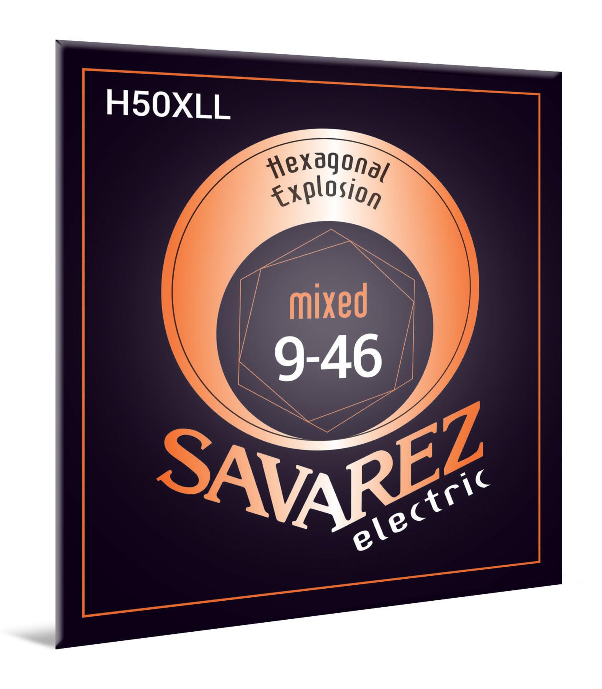 Savarez H50XLL Strings for Electric Guitar Hexagonal Explosion Nickel Set Mixed .009-.046