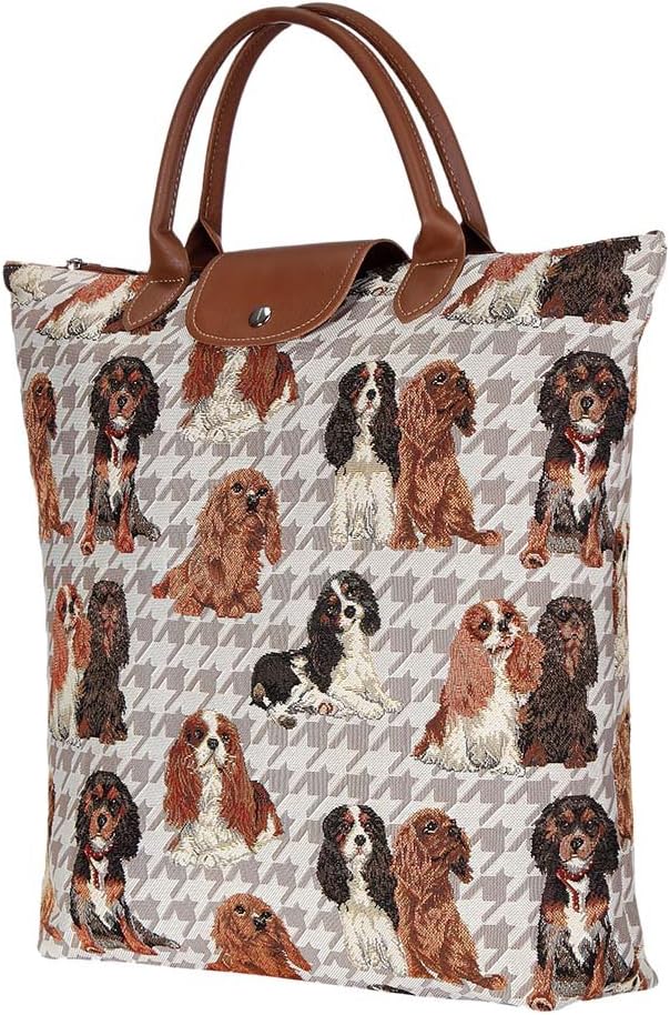 Signare Folding Re-Usable Shopping Fold Away Bag (Cavalier King Charles Spaniel) - Image 3