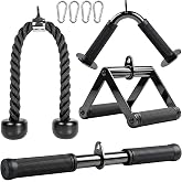 Cable Attachments for Gym Tricep Rope, V Bar Attachment, Straight Bar, D Handle Cable Attachment, Ankle Straps for Cable Machines Women, Wrist Straps, Triangle Handles,LAT Pulldown Attachments