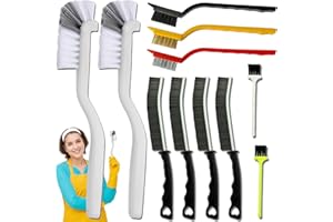 CRAFNEW 11Pcs Crevice Cleaning Brush,Gap Cleaning Brush with Long Handle,Small Gap Cleaning Brush for Bathroom Kitchen Toilet Water Cup Bottle and Window Groove